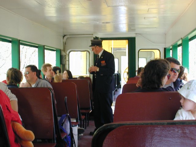 Inside the rail car